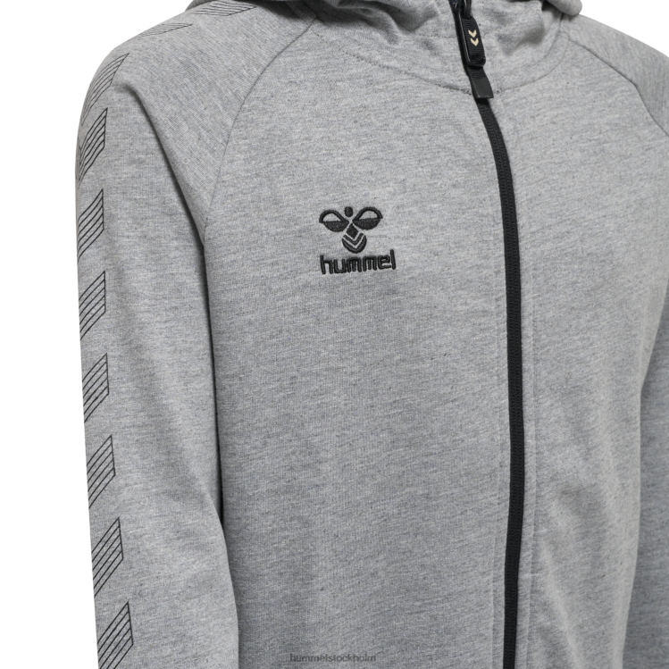se Hummel barn hmlmove grid hoodie i bomull med dragkedja LL40V5028 \"huvtröja med dragkedja\"