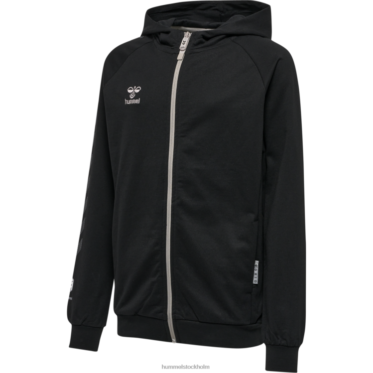 se Hummel barn hmlmove grid hoodie i bomull med dragkedja LL40V5041 "huvtröja med dragkedja"