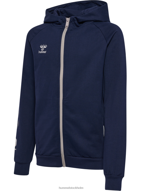se Hummel barn hmlmove grid hoodie i bomull med dragkedja LL40V5208 "huvtröja med dragkedja"
