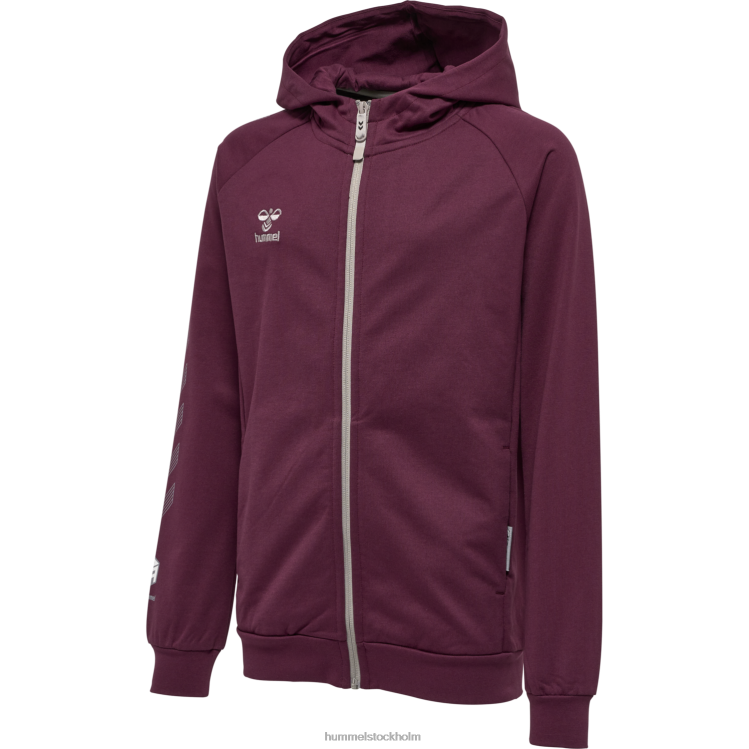 se Hummel barn hmlmove grid hoodie i bomull med dragkedja LL40V5346 "huvtröja med dragkedja"