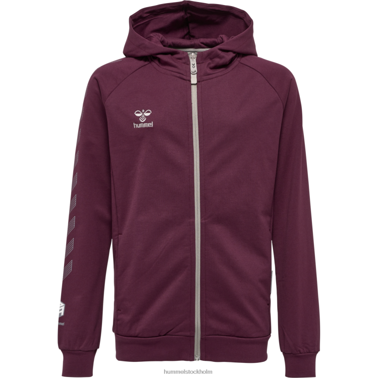 se Hummel barn hmlmove grid hoodie i bomull med dragkedja LL40V5346 \"huvtröja med dragkedja\"