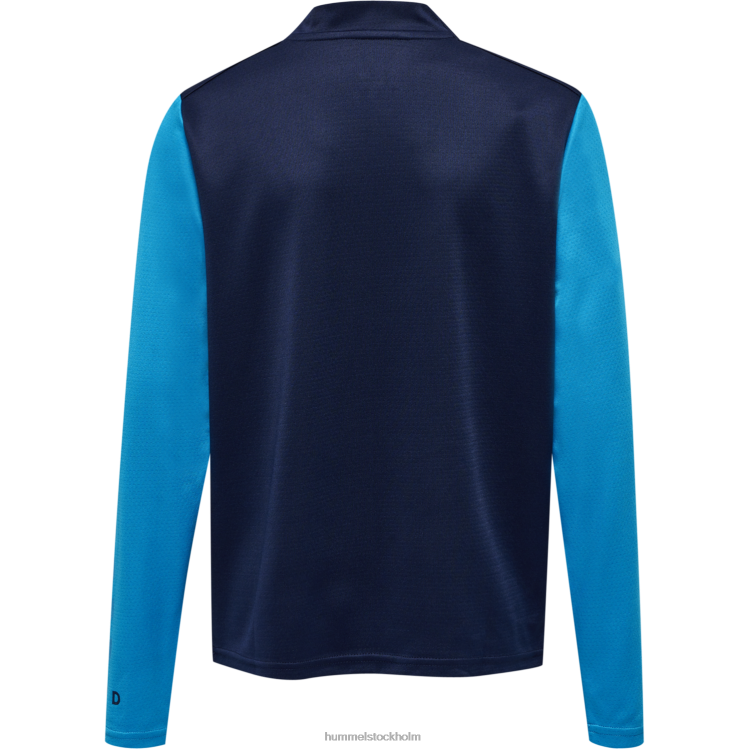 se Hummel barn hmlongrid 1/2 zip poly sweat LL40V5266 \"tröja med halv dragkedja\"