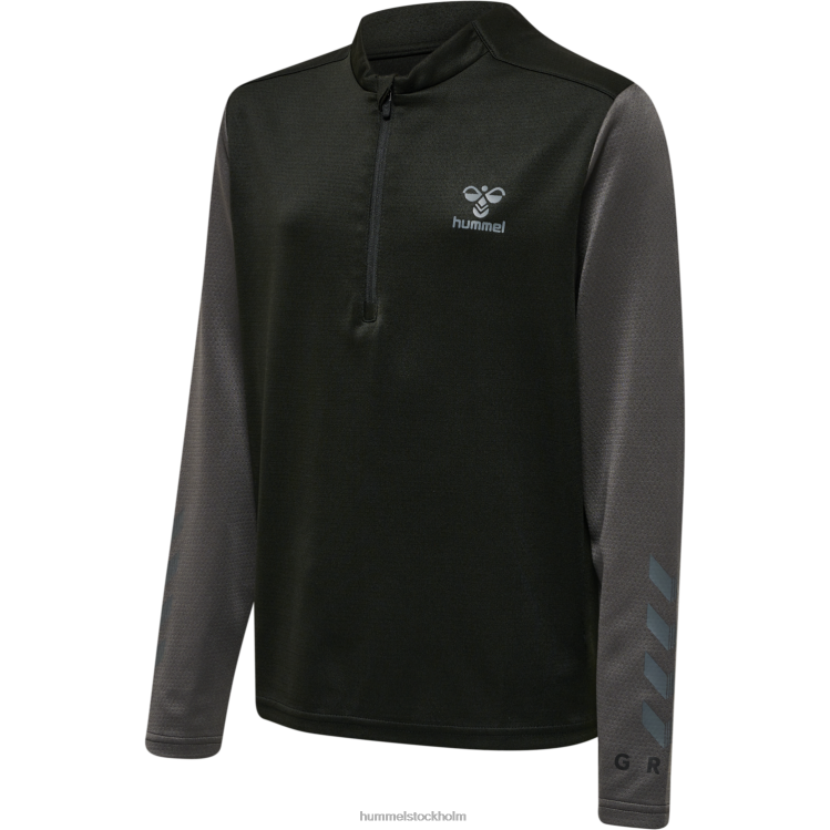 se Hummel barn hmlongrid 1/2 zip poly sweat LL40V5417 "tröja med halv dragkedja"