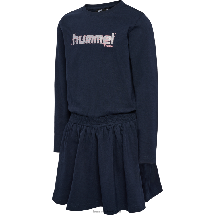se Hummel barn hmlaria klänning l/s LL40V5914 "klänning med smockad midja"