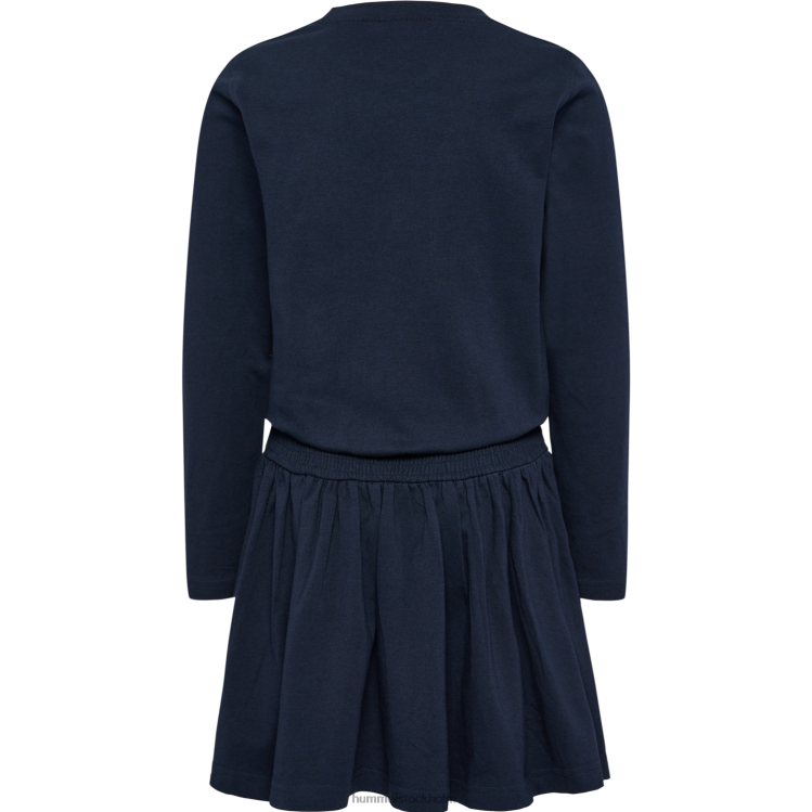 se Hummel barn hmlaria klänning l/s LL40V5914 \"klänning med smockad midja\"