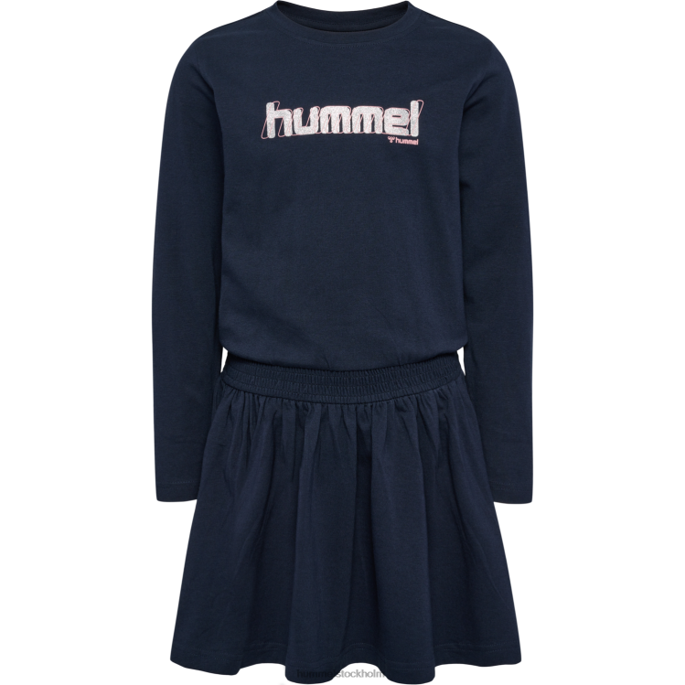 se Hummel barn hmlaria klänning l/s LL40V5914 \"klänning med smockad midja\"