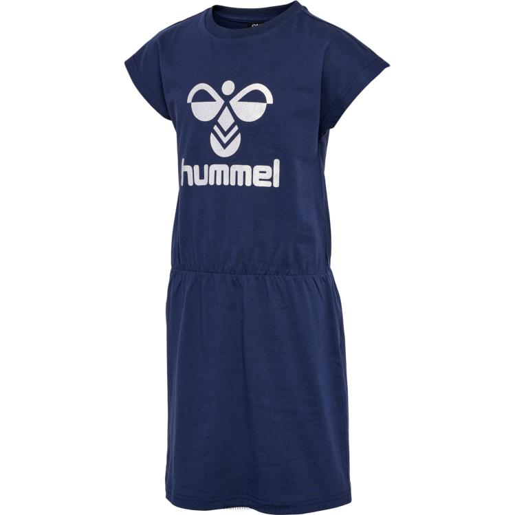 se Hummel barn hmlflowy klänning s/s LL40V5499 "kortärmad bomullsklänning"