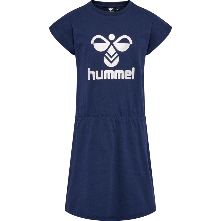 se Hummel barn hmlflowy klänning s/s LL40V5499 \"kortärmad bomullsklänning\"