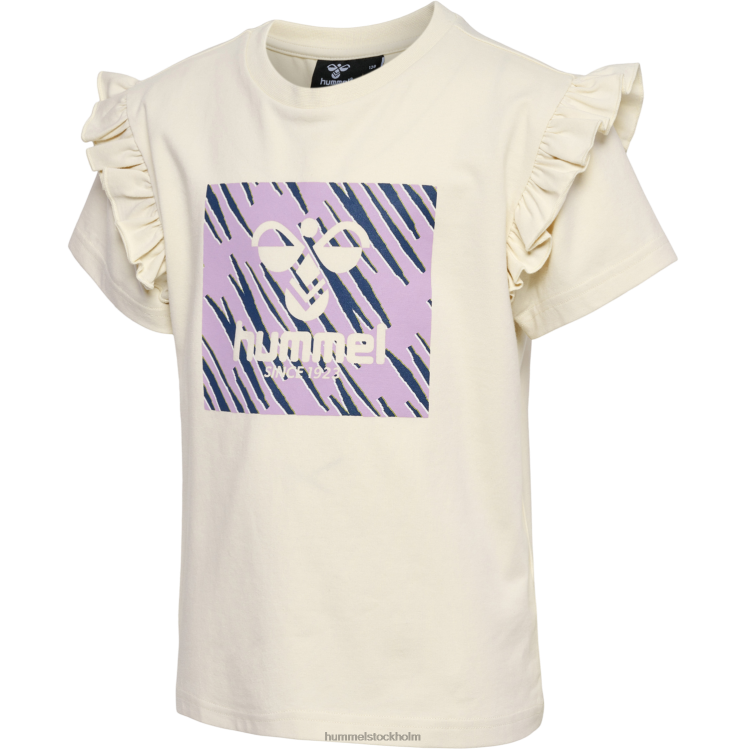 se Hummel barn hmlflowy volang t-shirt s/s LL40V5766 "t-shirt i bomullsblandning"