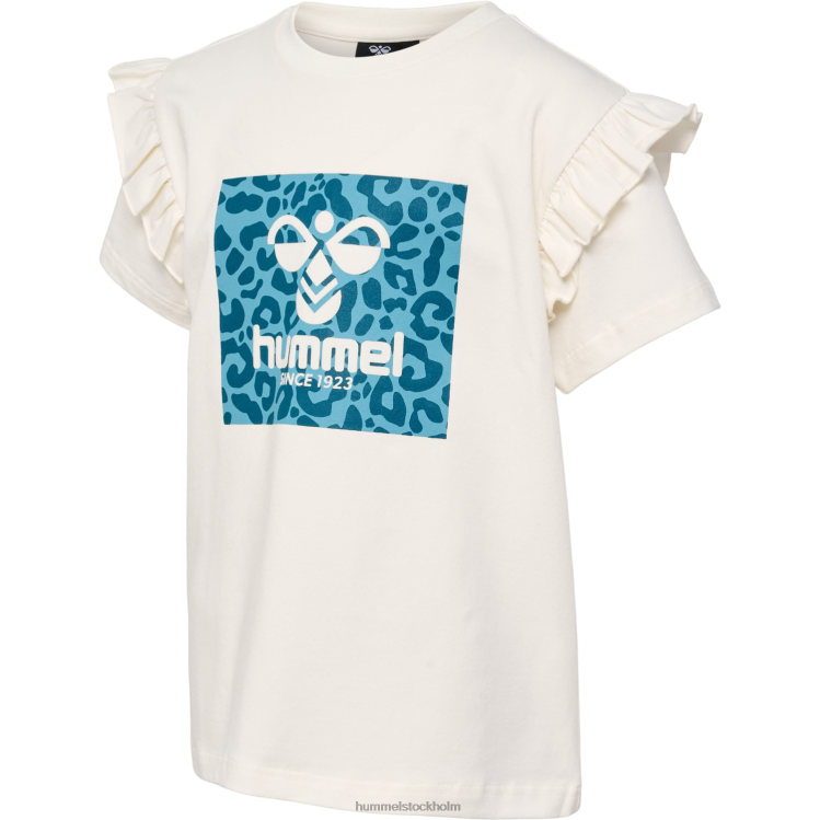 se Hummel barn hmlflowy volang t-shirt s/s LL40V5768 "t-shirt i bomullsblandning"