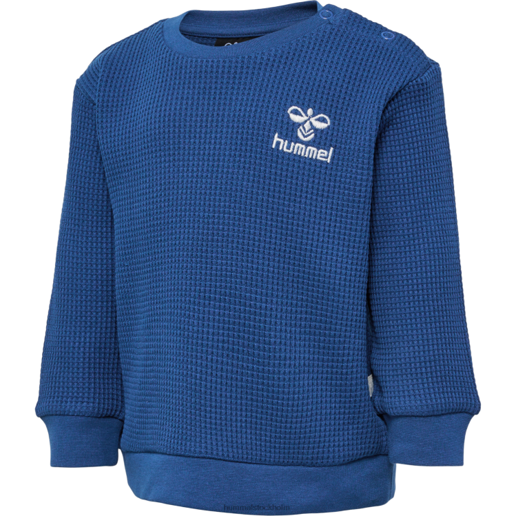 se Hummel barn hmlcosy sweatshirt LL40V4161 "våffeltröja i bomull"