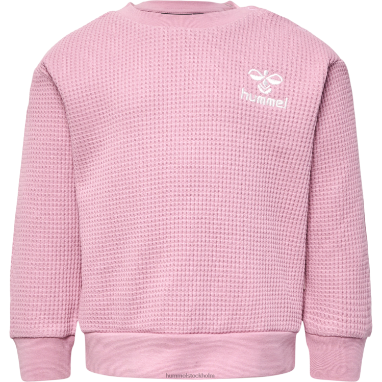 se Hummel barn hmlcosy sweatshirt LL40V4220 \"våffeltröja i bomull\"