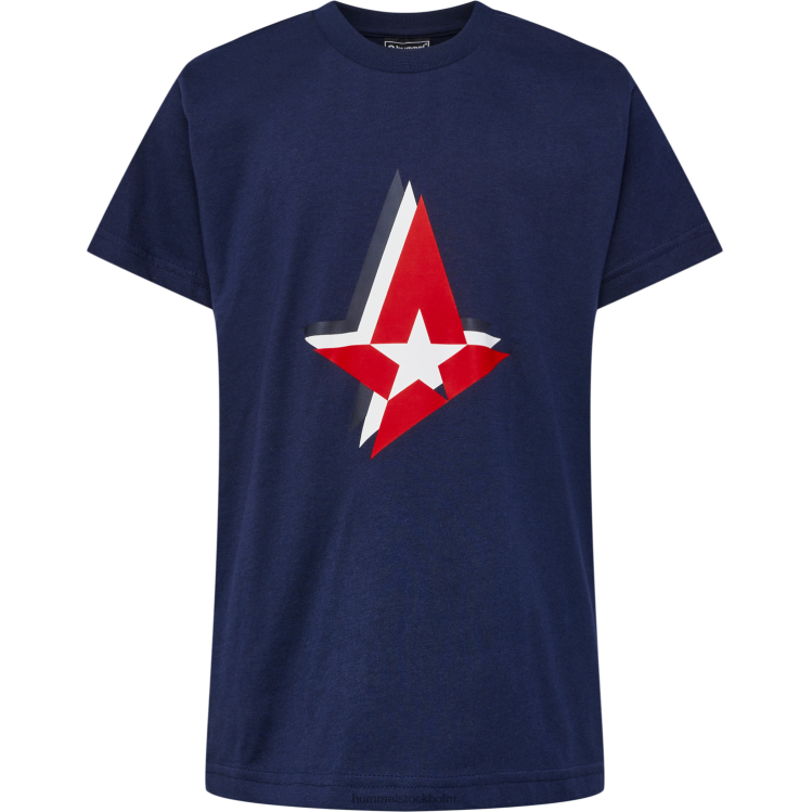 se Hummel barn ast bröst marin tee s/s LL40V4684 \"t-shirt astralis star logotyp\"