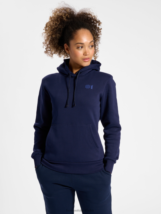 se Hummel kvinnor hmlcourt hoodie i bomull LL40V2352 "soft touch hoodie"