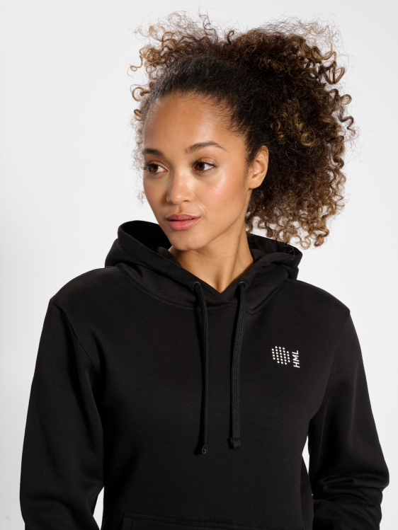 se Hummel kvinnor hmlcourt hoodie i bomull LL40V2442 \"soft touch hoodie\"