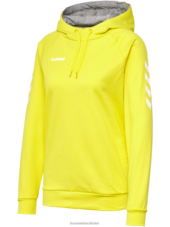 se Hummel kvinnor hmlgo hoodie i bomull LL40V3123 "huvtröja med chevronärmar"