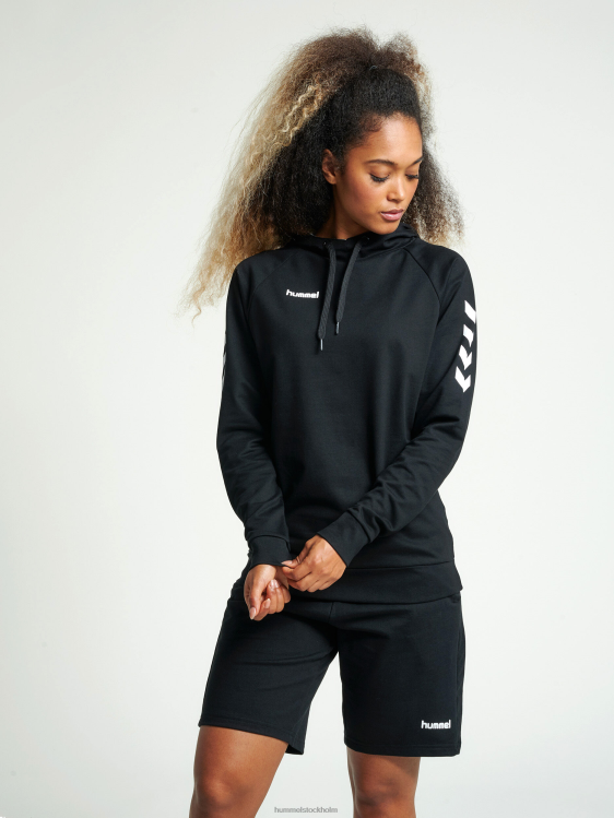 se Hummel kvinnor hmlgo hoodie i bomull LL40V3738 "huvtröja med chevronärmar"