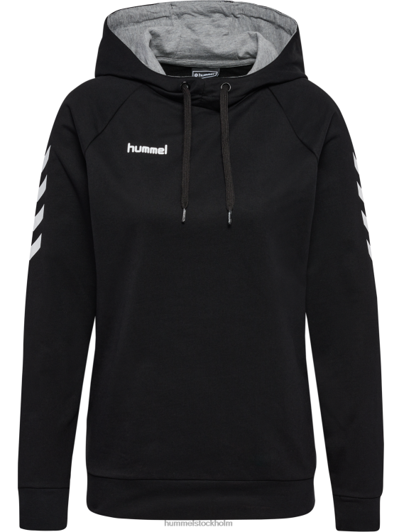 se Hummel kvinnor hmlgo hoodie i bomull LL40V3738 \"huvtröja med chevronärmar\"