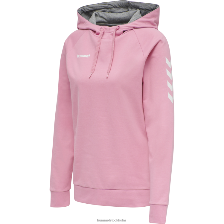 se Hummel kvinnor hmlgo hoodie i bomull LL40V3754 \"huvtröja med chevronärmar\"