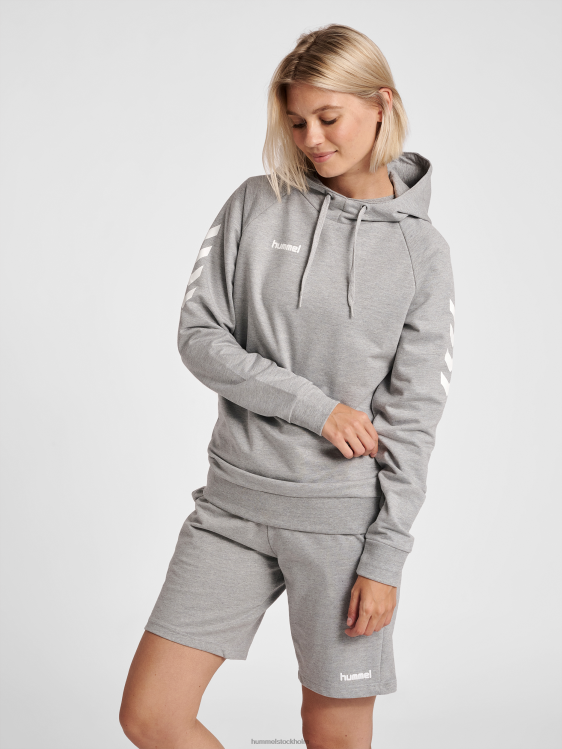 se Hummel kvinnor hmlgo hoodie i bomull LL40V3765 "huvtröja med chevronärmar"