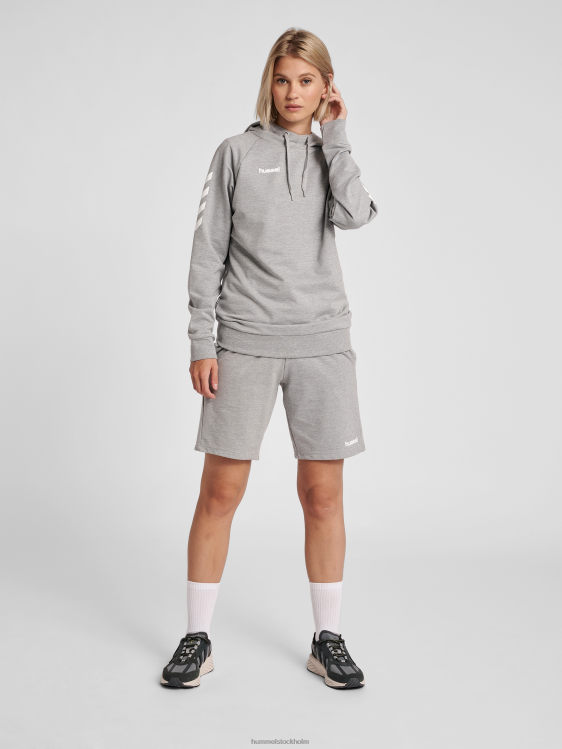 se Hummel kvinnor hmlgo hoodie i bomull LL40V3765 \"huvtröja med chevronärmar\"