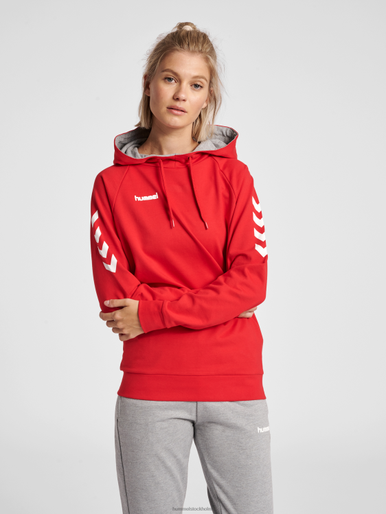 se Hummel kvinnor hmlgo hoodie i bomull LL40V3770 "huvtröja med chevronärmar"