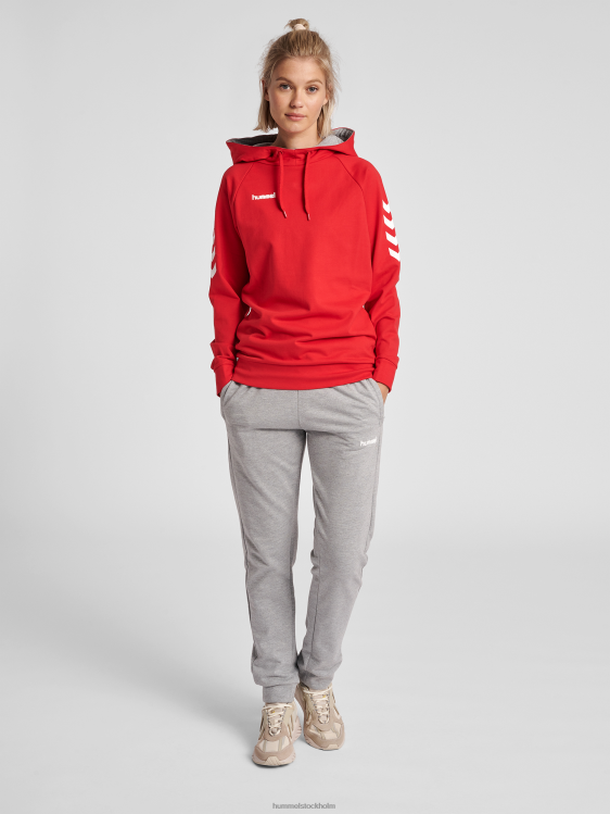 se Hummel kvinnor hmlgo hoodie i bomull LL40V3770 \"huvtröja med chevronärmar\"