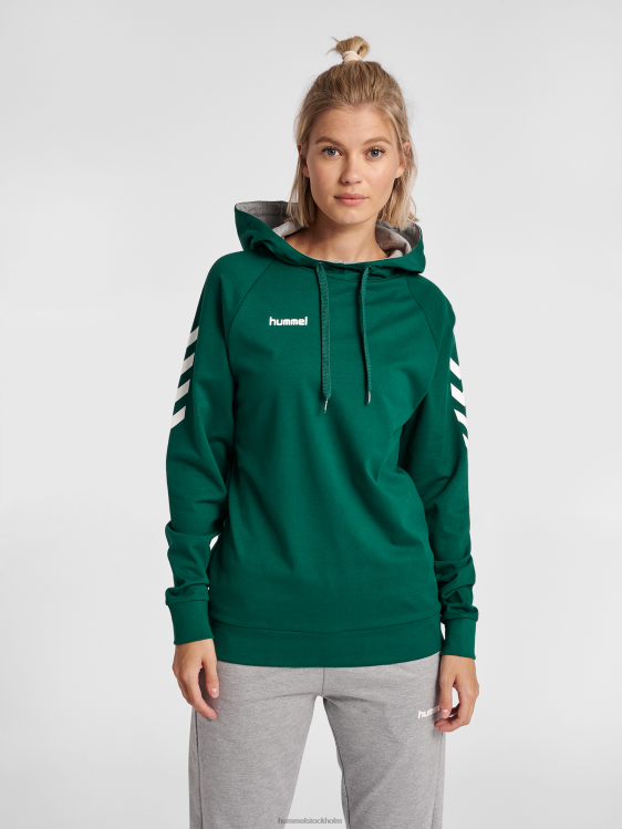 se Hummel kvinnor hmlgo hoodie i bomull LL40V3791 "huvtröja med chevronärmar"