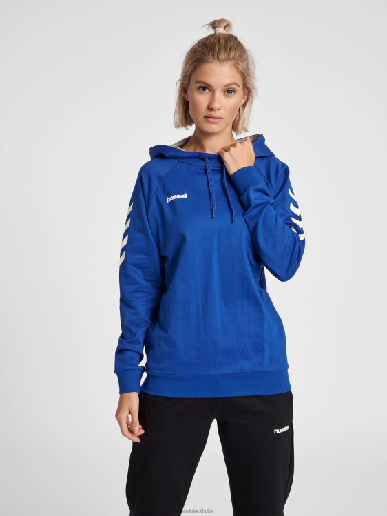 se Hummel kvinnor hmlgo hoodie i bomull LL40V3796 "huvtröja med chevronärmar"
