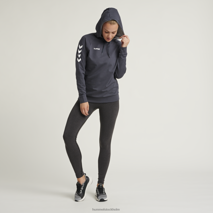 se Hummel kvinnor hmlgo hoodie i bomull LL40V3799 \"huvtröja med chevronärmar\"