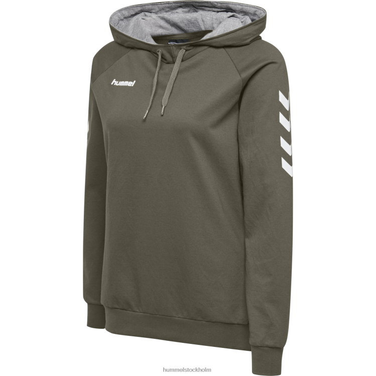 se Hummel kvinnor hmlgo hoodie i bomull LL40V3860 "huvtröja med chevronärmar"