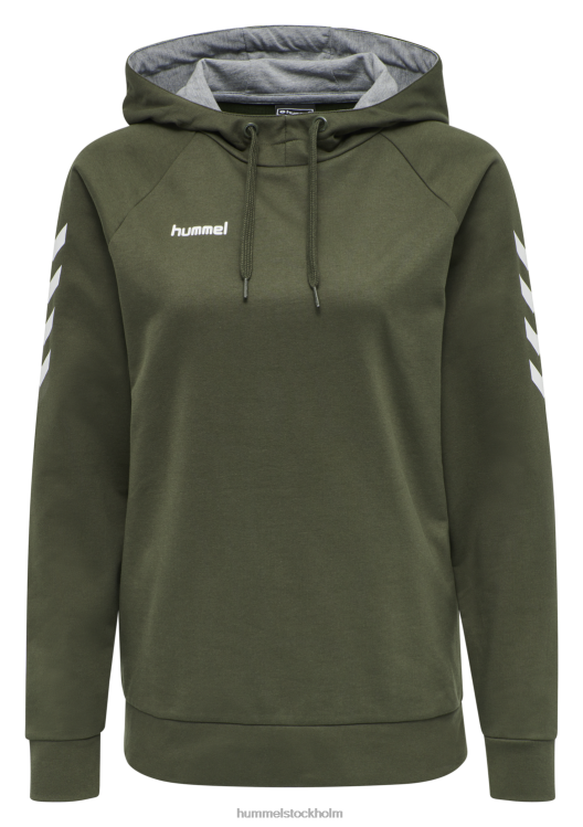 se Hummel kvinnor hmlgo hoodie i bomull LL40V3860 \"huvtröja med chevronärmar\"