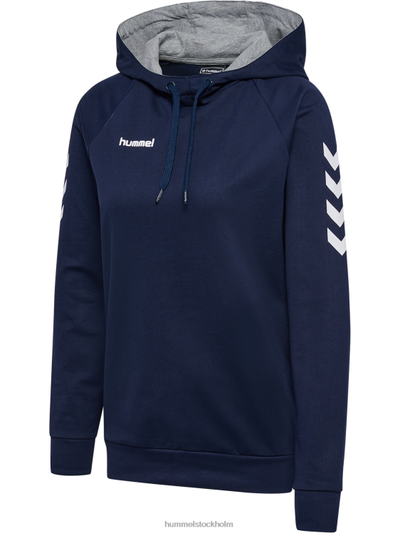 se Hummel kvinnor hmlgo hoodie i bomull LL40V3882 \"huvtröja med chevronärmar\"