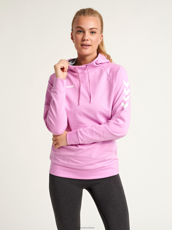 se Hummel kvinnor hmlgo hoodie i bomull LL40V3905 "huvtröja med chevronärmar"