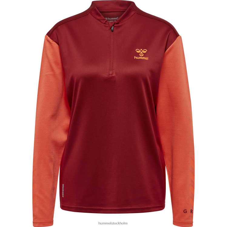 se Hummel kvinnor hmlongrid 1/2 zip poly sweat wo LL40V2656 \"tröja med dragkedja\"