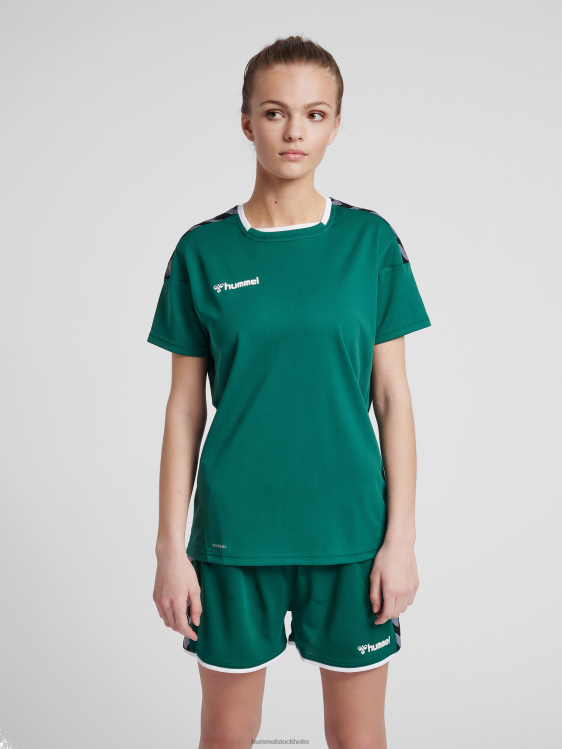 se Hummel kvinnor hmautentisk poly jersey s/s LL40V3730 "sporttröja med chevrons"