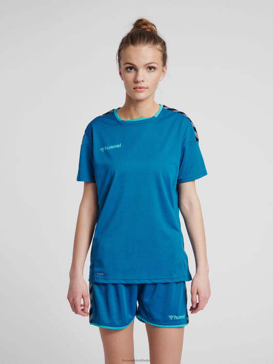 se Hummel kvinnor hmautentisk poly jersey s/s LL40V3735 "sporttröja med chevrons"