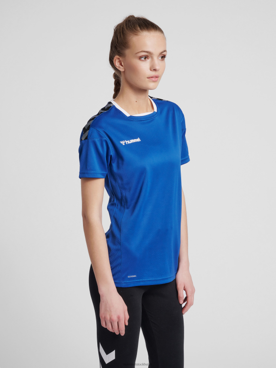 se Hummel kvinnor hmautentisk poly jersey s/s LL40V3740 "sporttröja med chevrons"