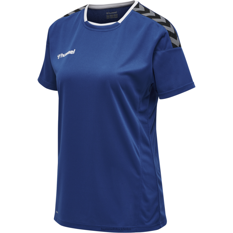 se Hummel kvinnor hmautentisk poly jersey s/s LL40V3740 \"sporttröja med chevrons\"