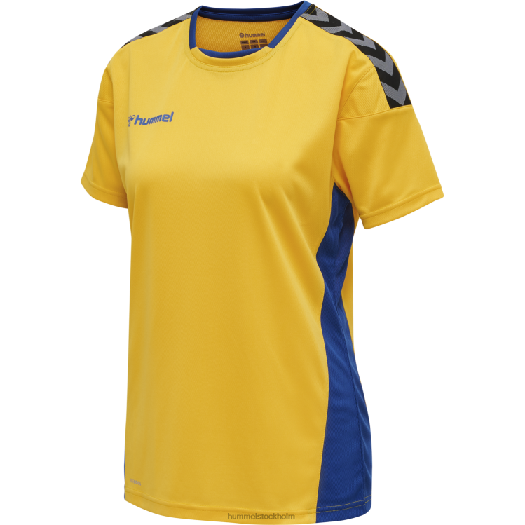 se Hummel kvinnor hmautentisk poly jersey s/s LL40V3752 \"sporttröja med chevrons\"