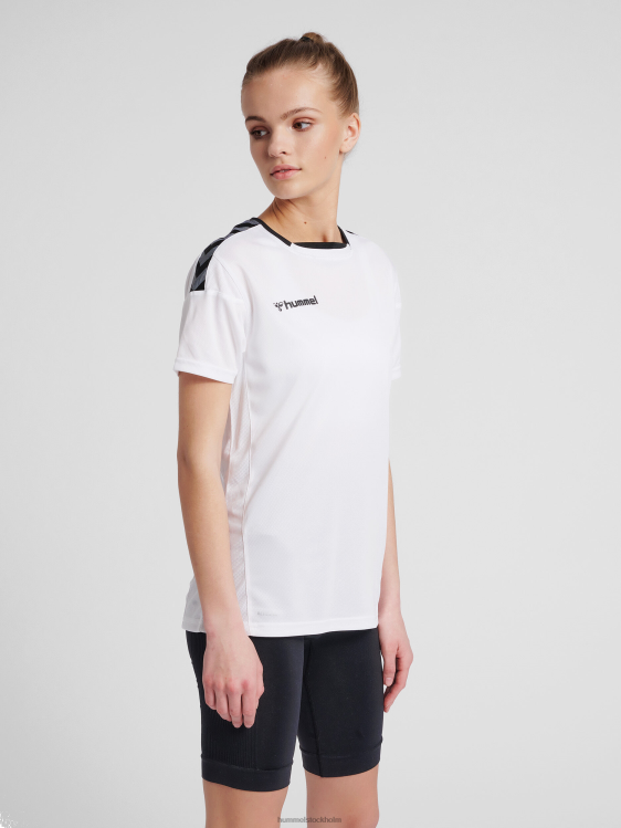 se Hummel kvinnor hmautentisk poly jersey s/s LL40V3753 "sporttröja med chevrons"