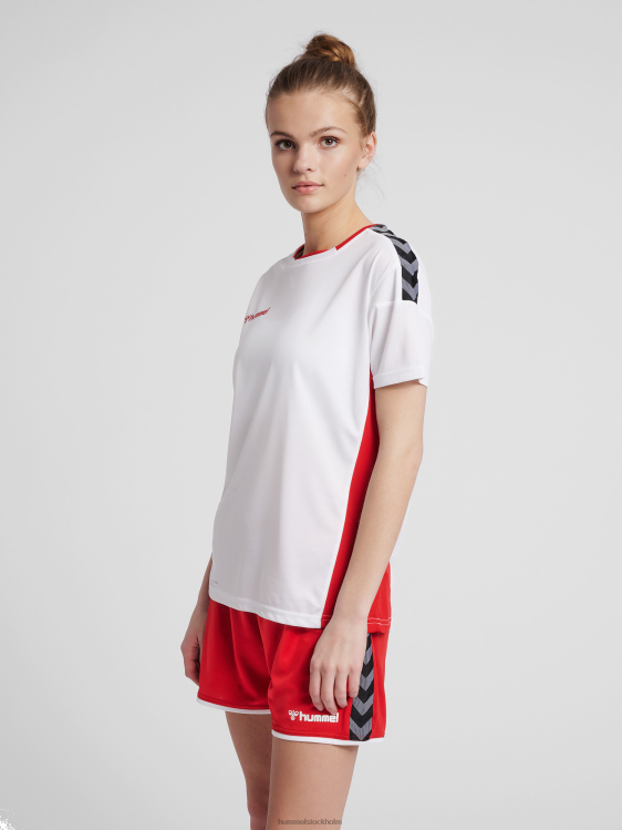 se Hummel kvinnor hmautentisk poly jersey s/s LL40V3760 "sporttröja med chevrons"