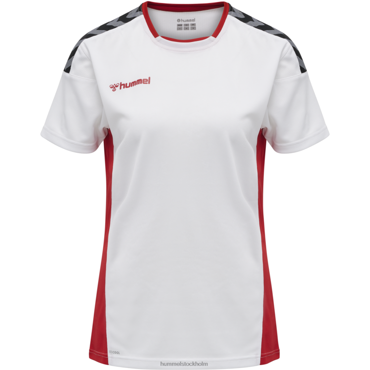 se Hummel kvinnor hmautentisk poly jersey s/s LL40V3760 \"sporttröja med chevrons\"
