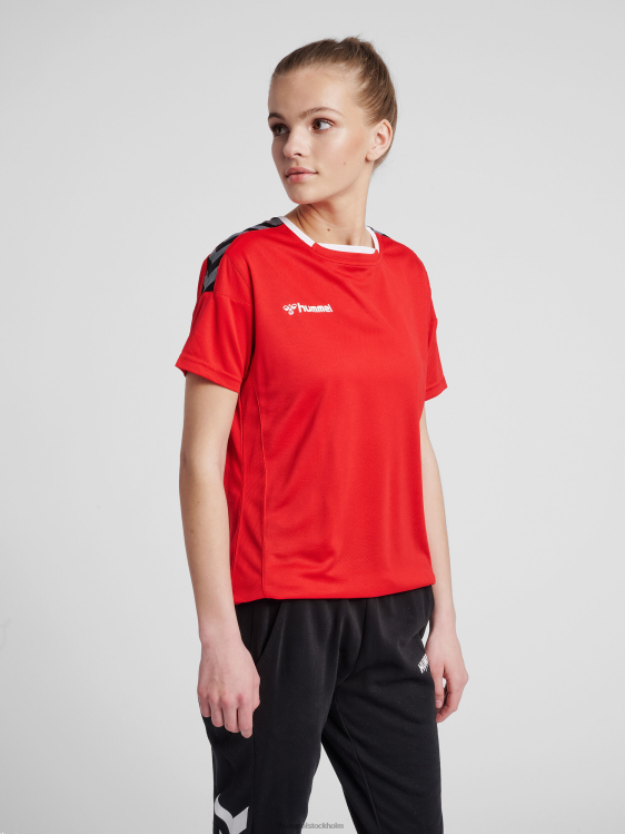 se Hummel kvinnor hmautentisk poly jersey s/s LL40V3761 "sporttröja med chevrons"