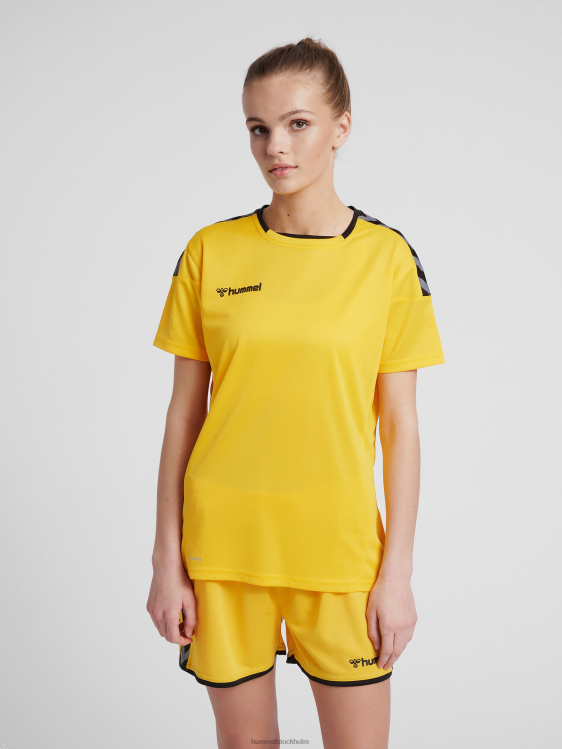 se Hummel kvinnor hmautentisk poly jersey s/s LL40V3802 "sporttröja med chevrons"