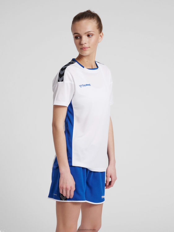 se Hummel kvinnor hmautentisk poly jersey s/s LL40V3820 "sporttröja med chevrons"
