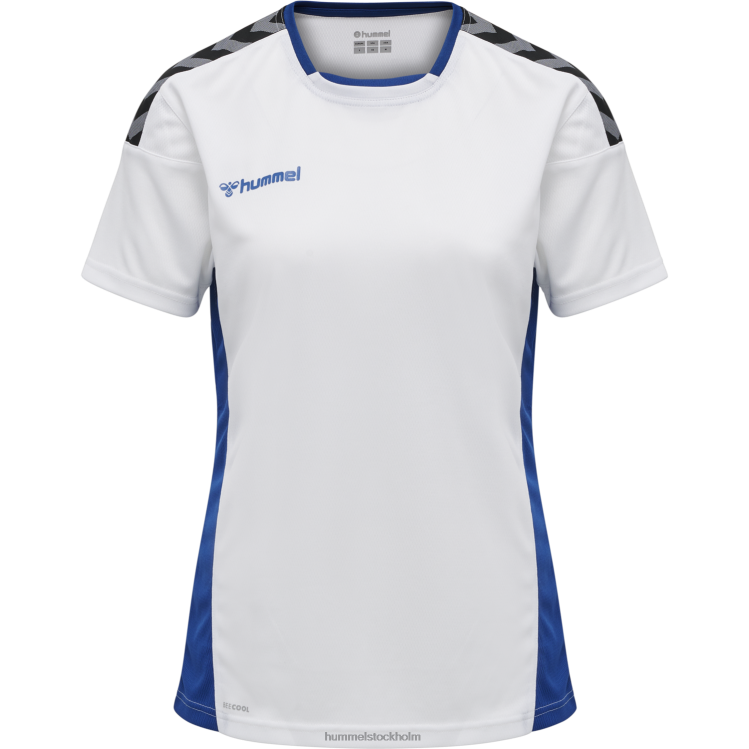 se Hummel kvinnor hmautentisk poly jersey s/s LL40V3820 \"sporttröja med chevrons\"