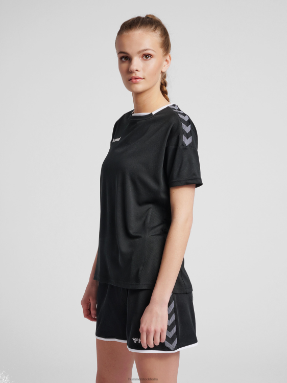 se Hummel kvinnor hmautentisk poly jersey s/s LL40V3870 "sporttröja med chevrons"