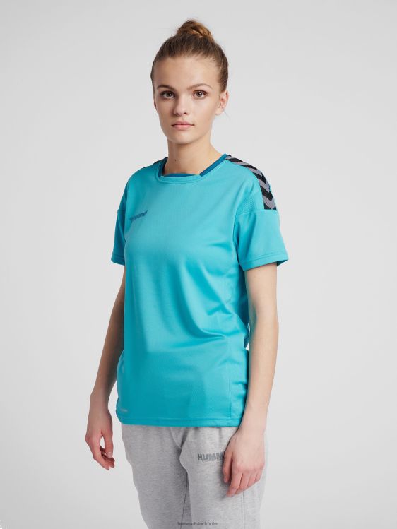 se Hummel kvinnor hmautentisk poly jersey s/s LL40V3945 "sporttröja med chevrons"