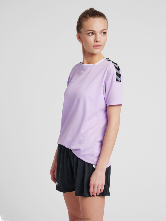 se Hummel kvinnor hmautentisk poly jersey s/s LL40V3954 "sporttröja med chevrons"